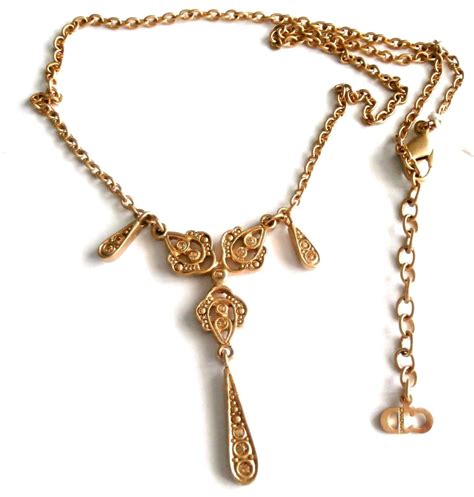 is christian dior necklace real gold